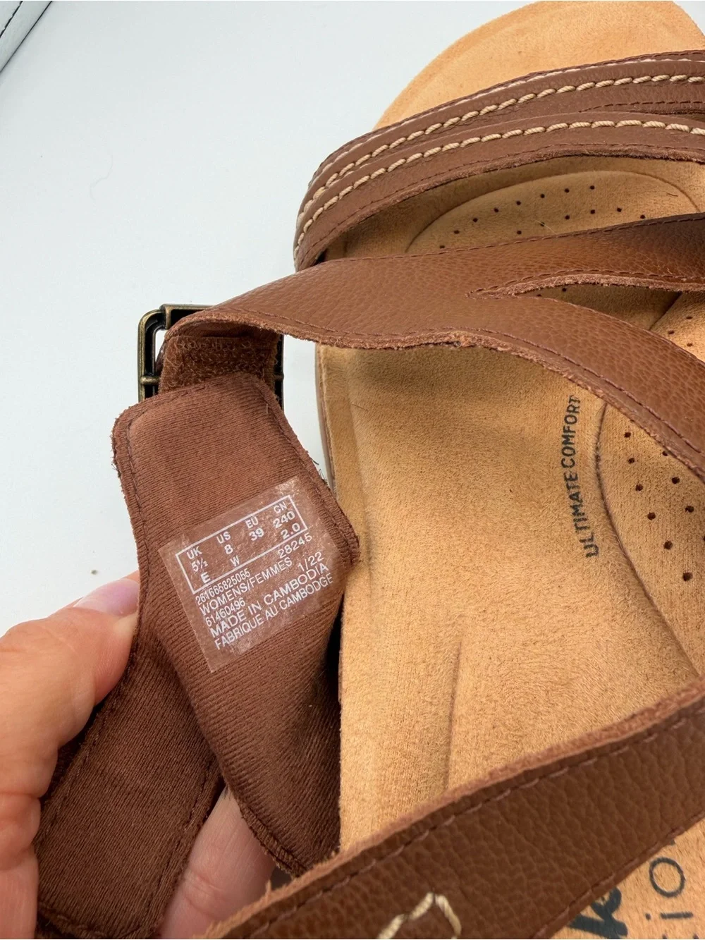 Clarks Brown Leather Women's Sandals - Dual Strap Comfort